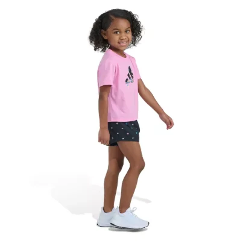 adidas Little Girls 2-pc. Short Set