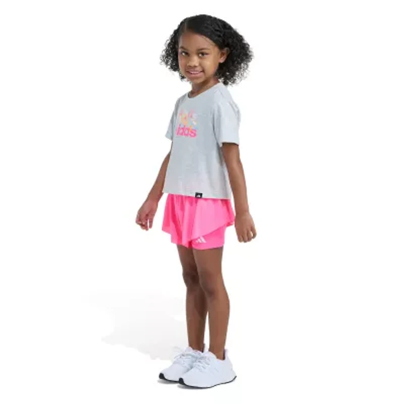 adidas Little Girls 2-pc. Short Set