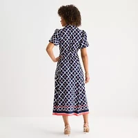 52seven Womens Short Sleeve Maxi Dress