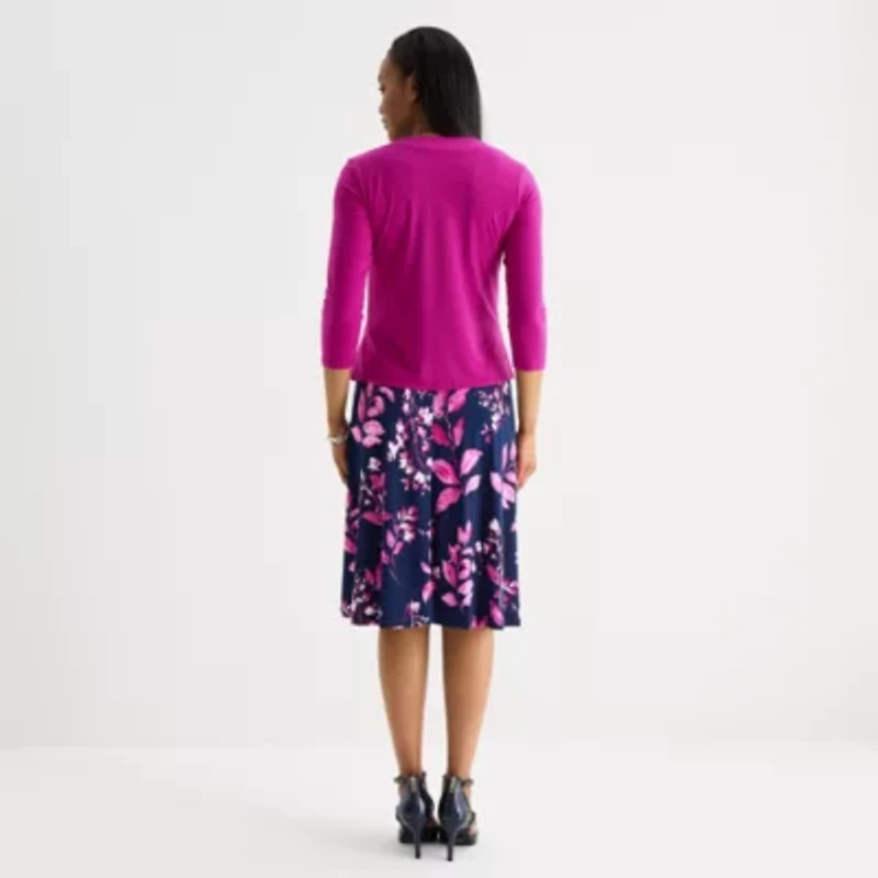 Studio 1 Womens Floral Jacket Dress