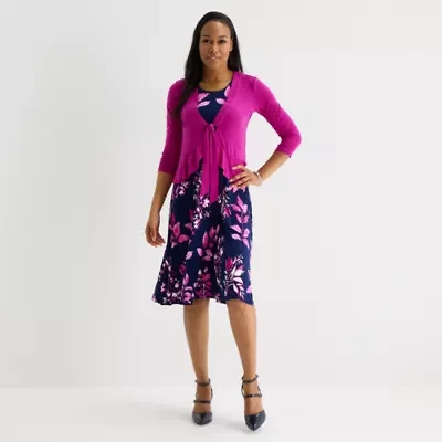 Studio 1 Womens Floral Jacket Dress