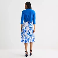 Danny & Nicole Womens Floral Midi Jacket Dress