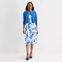 Danny & Nicole Womens Floral Midi Jacket Dress