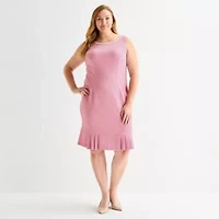 Maya Brooke Womens Plus Pearl Trim Jacket Dress