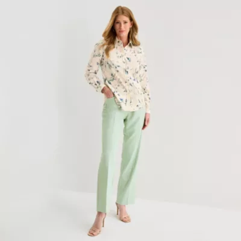 Black Label by Evan-Picone Womens Long Sleeve Blouse