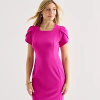 Marc New York Womens Short Sleeve Sheath Dress