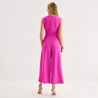 Marc New York Womens Jewel Neck Sleeveless Jumpsuit