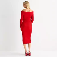 Forever 21 Womens Juniors Long Sleeve Midi Sweater Dress