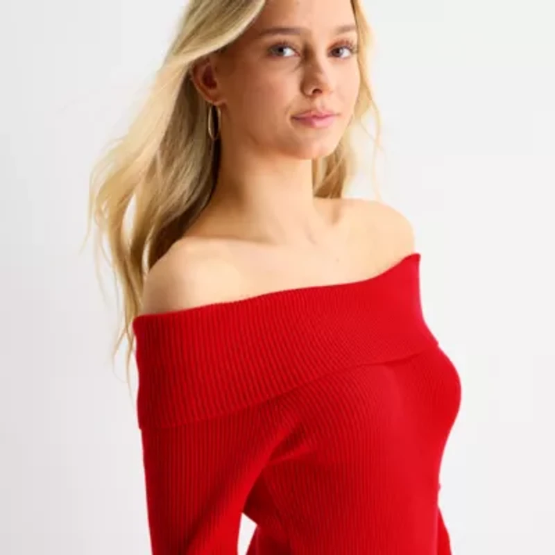 Forever 21 Womens Juniors Long Sleeve Midi Sweater Dress