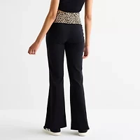 Forever 21 Womens Juniors Flare Mid Rise Pull-On Pant