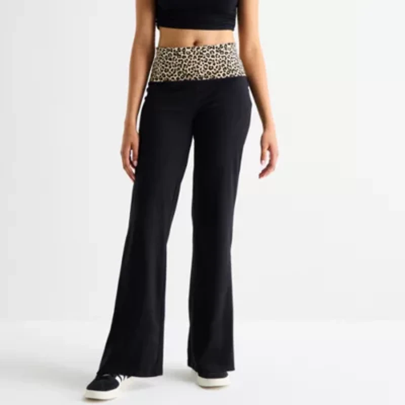 Forever 21 Womens Juniors Flare Mid Rise Pull-On Pant