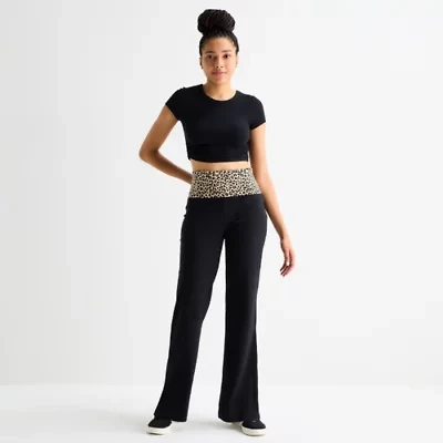 Forever 21 Womens Juniors Flare Mid Rise Pull-On Pant