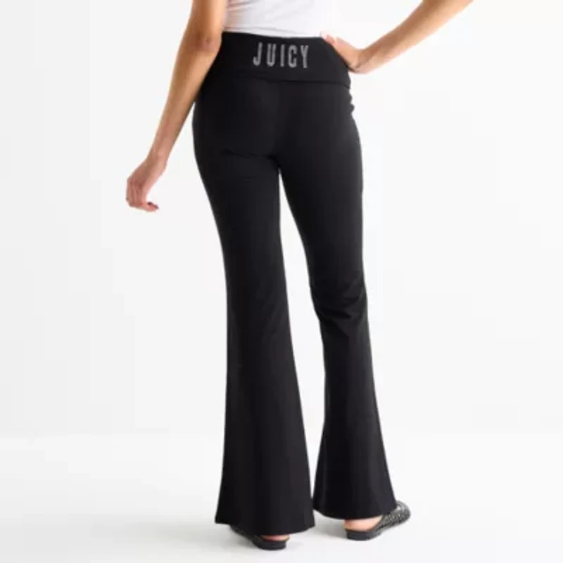 Juicy By Couture Womens Mid Rise 29 1/2" Flare Juniors Full Length Leggings