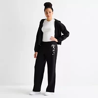 Juicy By Couture Womens Juniors Flare Mid Rise Fleece Sweatpant
