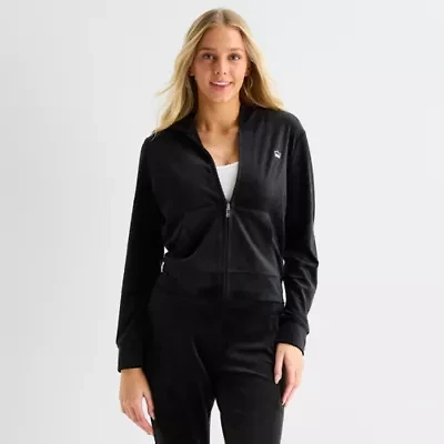 Juicy By Couture Womens Juniors Hooded Lightweight Track Jacket