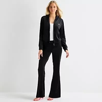 Juicy By Couture Womens Juniors Hooded Lightweight Track Jacket