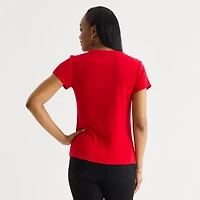 Liz Claiborne Womens Crew Neck Short Sleeve T-Shirt