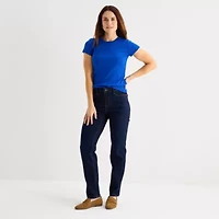 Liz Claiborne Womens Crew Neck Short Sleeve T-Shirt