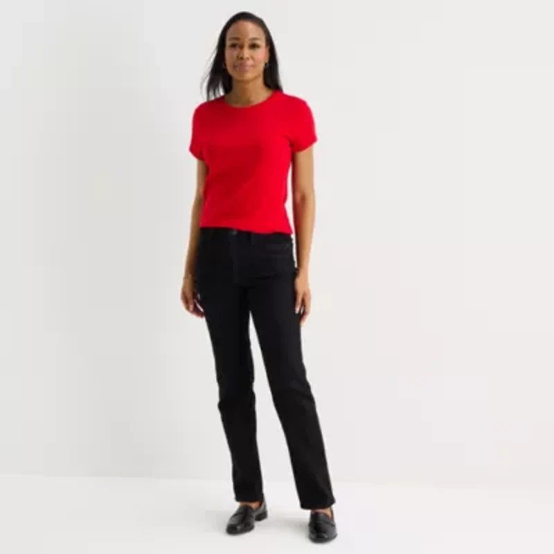 Liz Claiborne Womens Crew Neck Short Sleeve T-Shirt