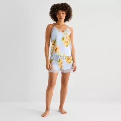 Ambrielle Womens Satin V-Neck Sleeveless 2-pc. Pajama Sets