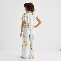 Ambrielle Womens Satin V-Neck Sleeveless 2-pc. Pajama Sets