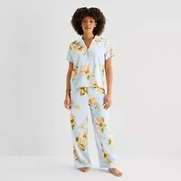 Ambrielle Womens Satin V-Neck Sleeveless 2-pc. Pajama Sets