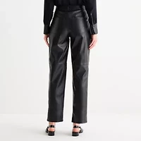 Worthington Womens Straight Faux Leather Trouser