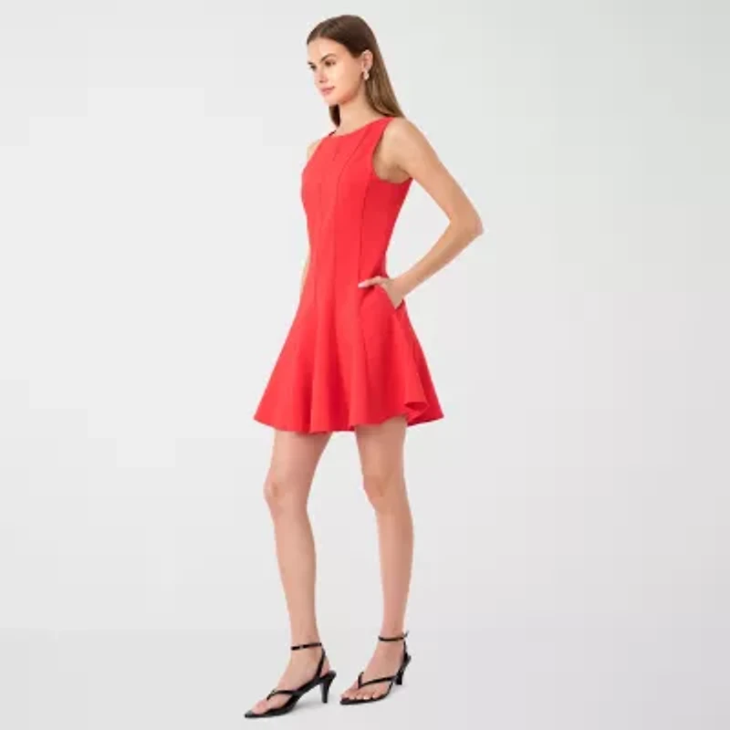 RM Rebecca Minkoff Womens Sleeveless Fit + Flare Dress