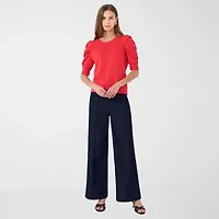 RM Rebecca Minkoff Womens Crew Neck Elbow Sleeve Sweatshirt