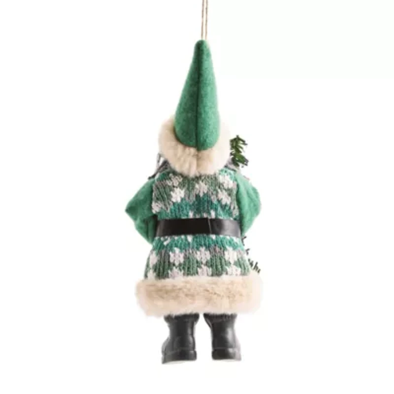 North Pole Trading Co. Woodland Santa African American Christmas Ornament