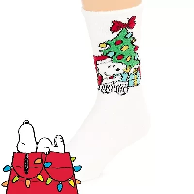 Unisex Adult 1 Pair Peanuts Snoopy Crew Socks