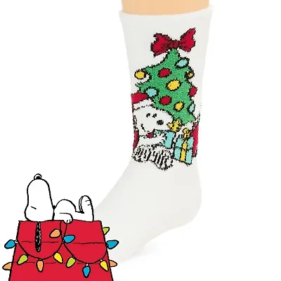 Little & Big Kid Unisex 1 Pair Big Kids Peanuts Snoopy Crew Socks