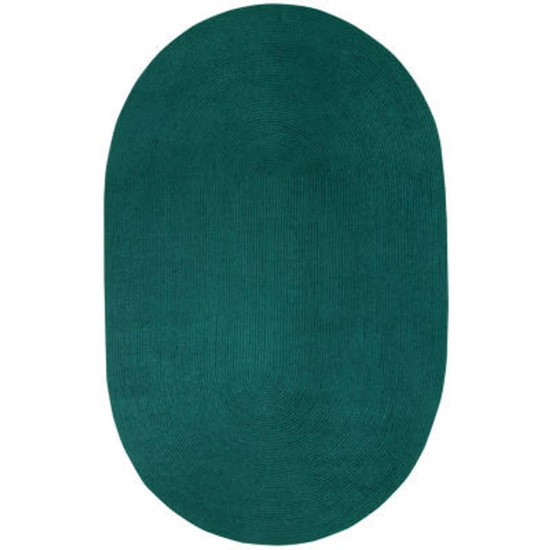 Better Trends Country Solid Braided Reversible Indoor Oval Area Rug