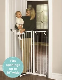 Reaglo Easy Step Extra Tall White Metal Walk-Through Gate