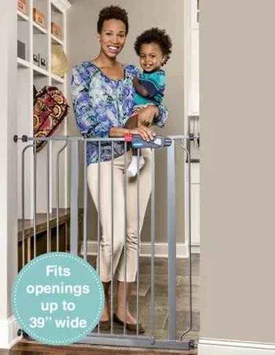 Regalo Easy Step Extra Tall Platinum Metal Walk-Through Gate