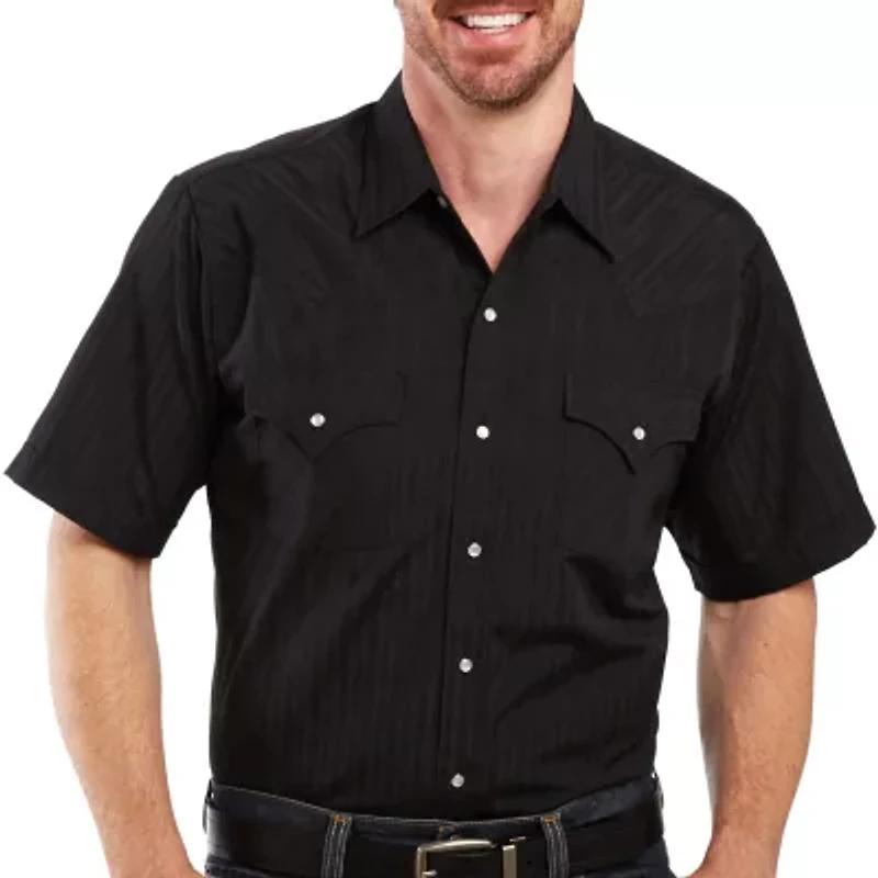 Ely Cattleman Snap Front Mens Short Sleeve Classic Fit Button-Down Shirt