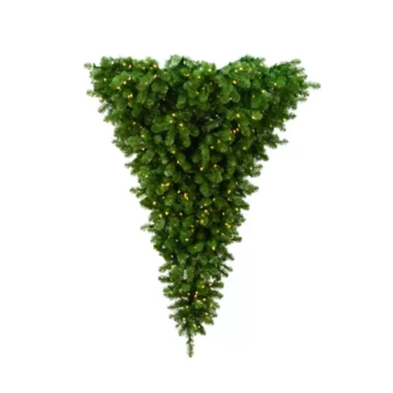 6' Prelit Upside Down Half Artificial Christmas Tree