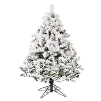 Vickerman 4 1/2 Foot Pre-Lit Flocked Christmas Tree