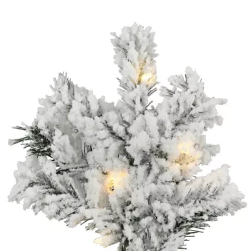 Vickerman 4 1/2 Foot Pre-Lit Flocked Christmas Tree