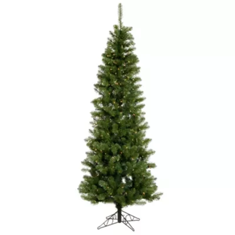  5.5' Prelit Pencil Pine Artificial Christmas Tree
