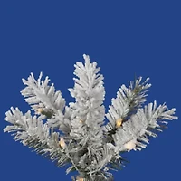  6.5' Prelit Flocked Pacific Pencil Christmas Tree