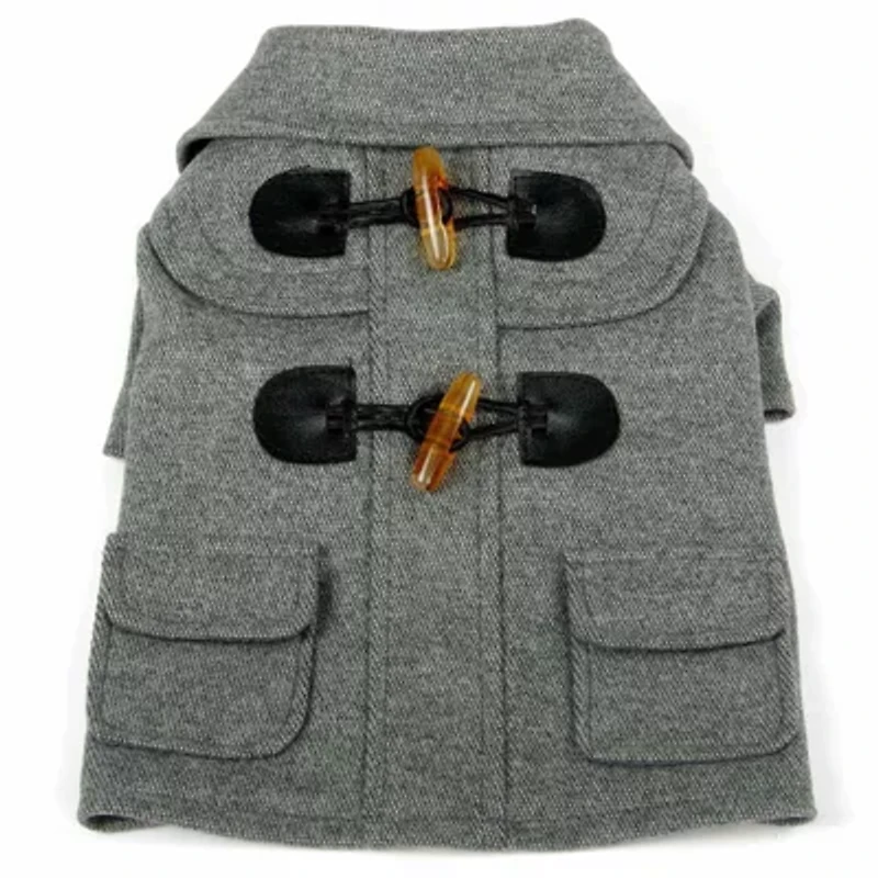 The Pet Life Military Static Rivited Fashion Collared Wool Coat