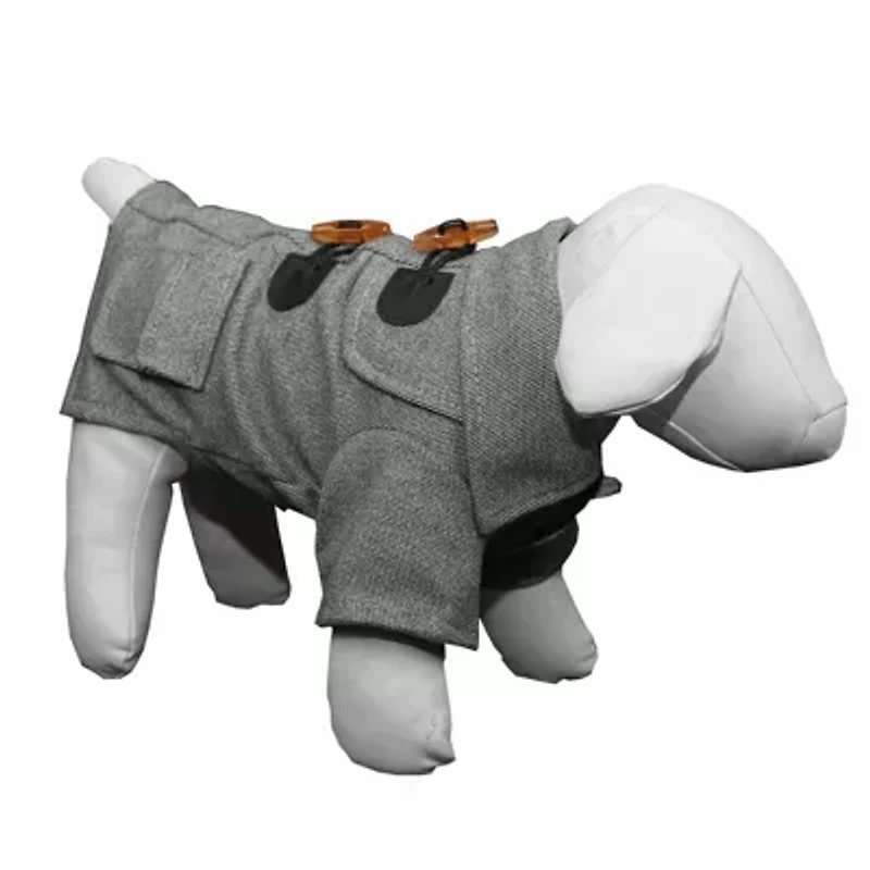 The Pet Life Military Static Rivited Fashion Collared Wool Coat