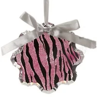 4.5'' Magenta Pink and Gray Glittered Snowflake Prism Christmas Ornament