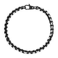 Mens Stainless Steel 8 1/2 Inch Solid Box Chain Bracelet