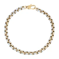Mens Stainless Steel 8 1/2 Inch Solid Box Chain Bracelet