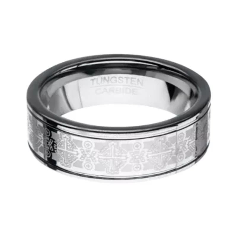 Inox Mens Jewelry 8MM Tungsten Wedding Band