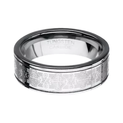 Inox Mens Jewelry 8MM Tungsten Wedding Band