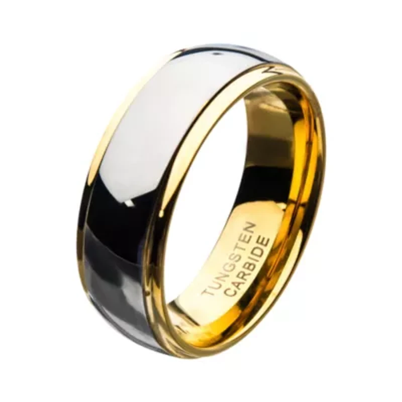 Inox Mens Jewelry 8MM Tungsten Hypoallergenic Wedding Band