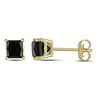 1 CT. T.W. Natural Black Diamond 10K Gold 4.7mm Stud Earrings